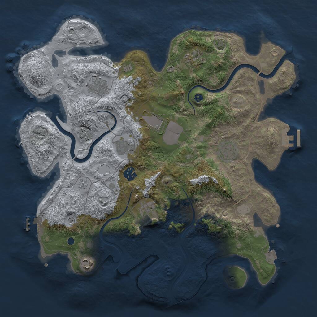 Rust Map: Procedural Map, Size: 3700, Seed: 475201778, 15 Monuments