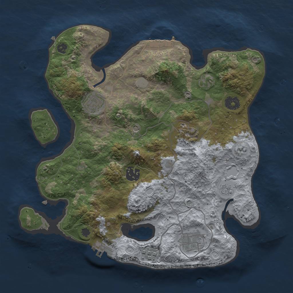 Rust Map: Procedural Map, Size: 3000, Seed: 1436, 14 Monuments