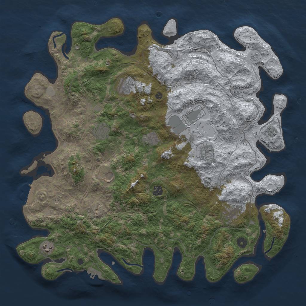 Rust Map: Procedural Map, Size: 4400, Seed: 580889520, 19 Monuments