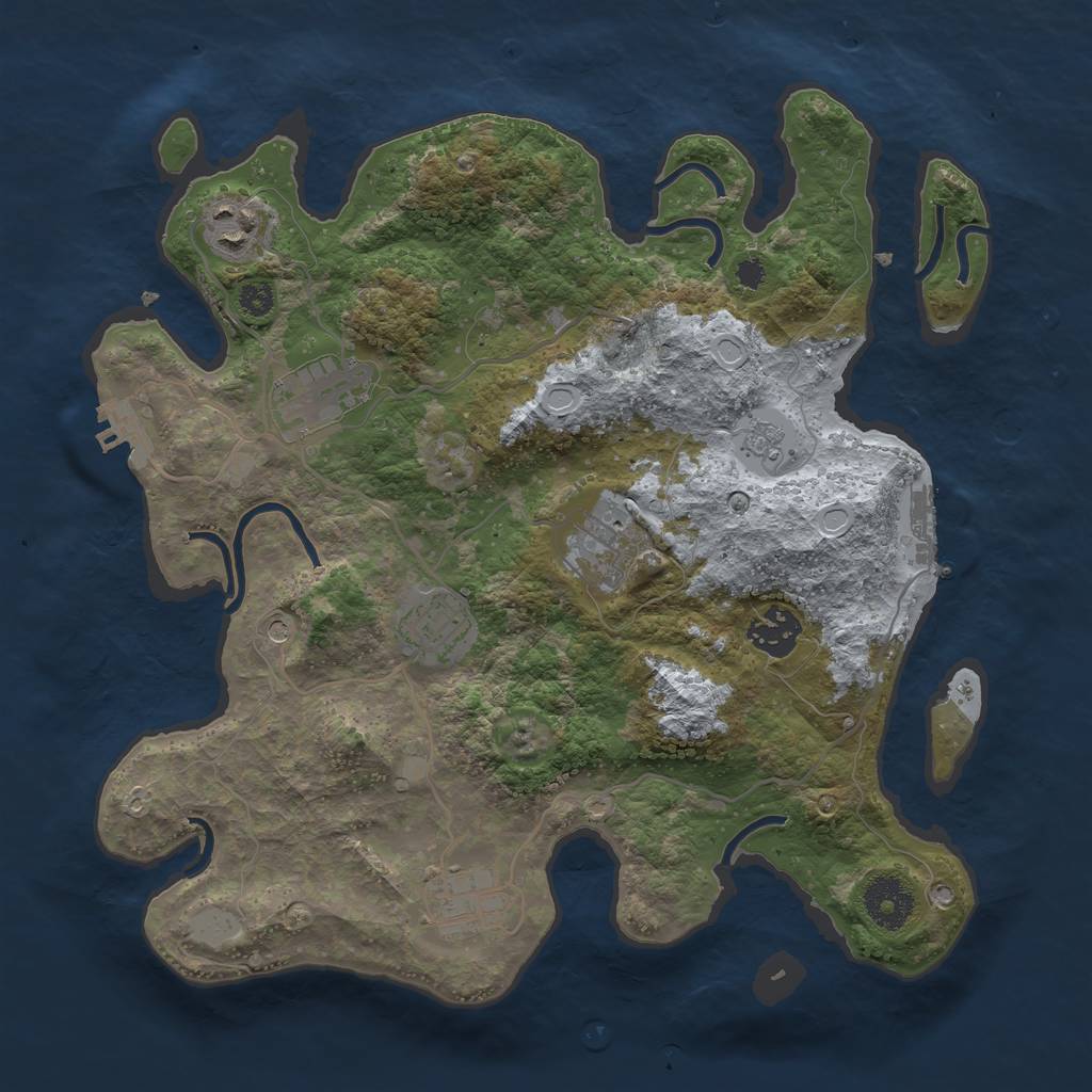 Rust Map: Procedural Map, Size: 3250, Seed: 1663537842, 15 Monuments