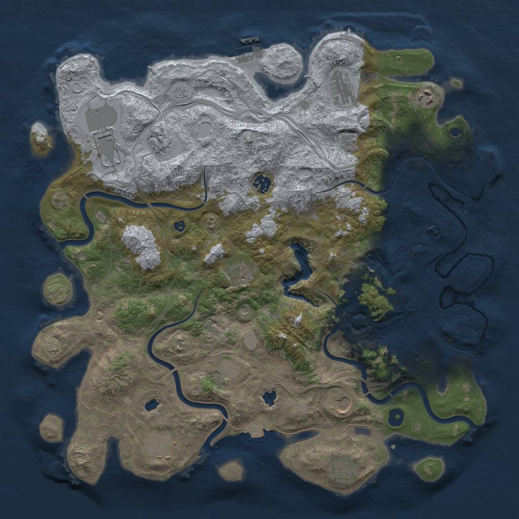 Rust Map: Procedural Map, Size: 4500, Seed: 13869, 17 Monuments