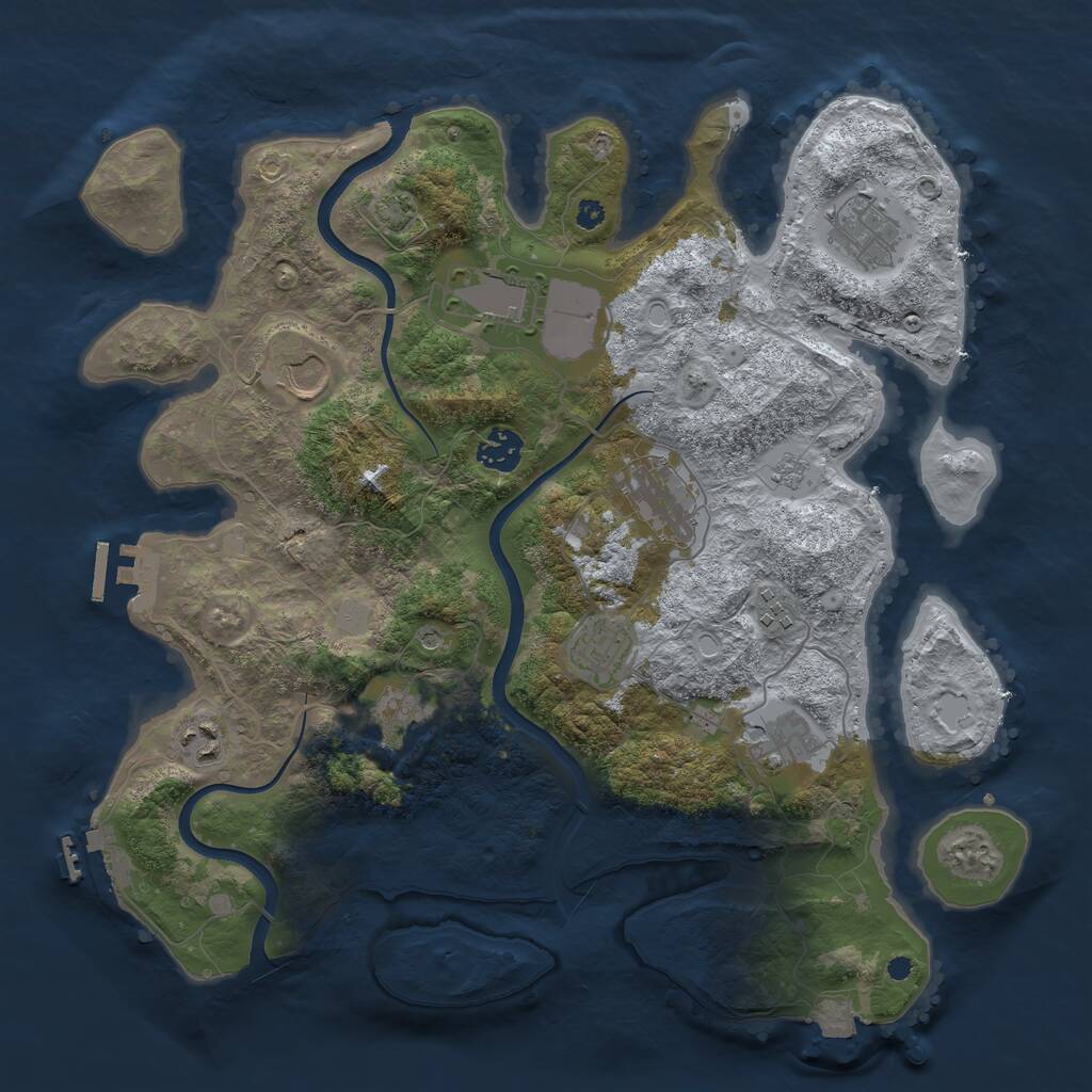 Rust Map: Procedural Map, Size: 3700, Seed: 1430468982, 16 Monuments