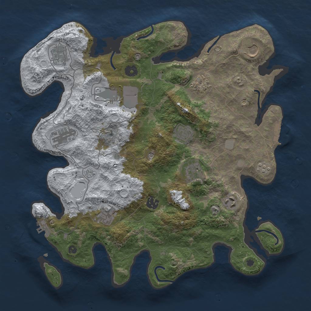 Rust Map: Procedural Map, Size: 3750, Seed: 926969992, 20 Monuments