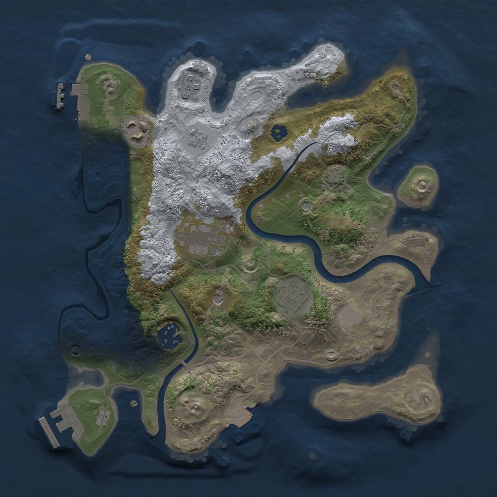 Rust Map: Procedural Map, Size: 3000, Seed: 386328936, 11 Monuments