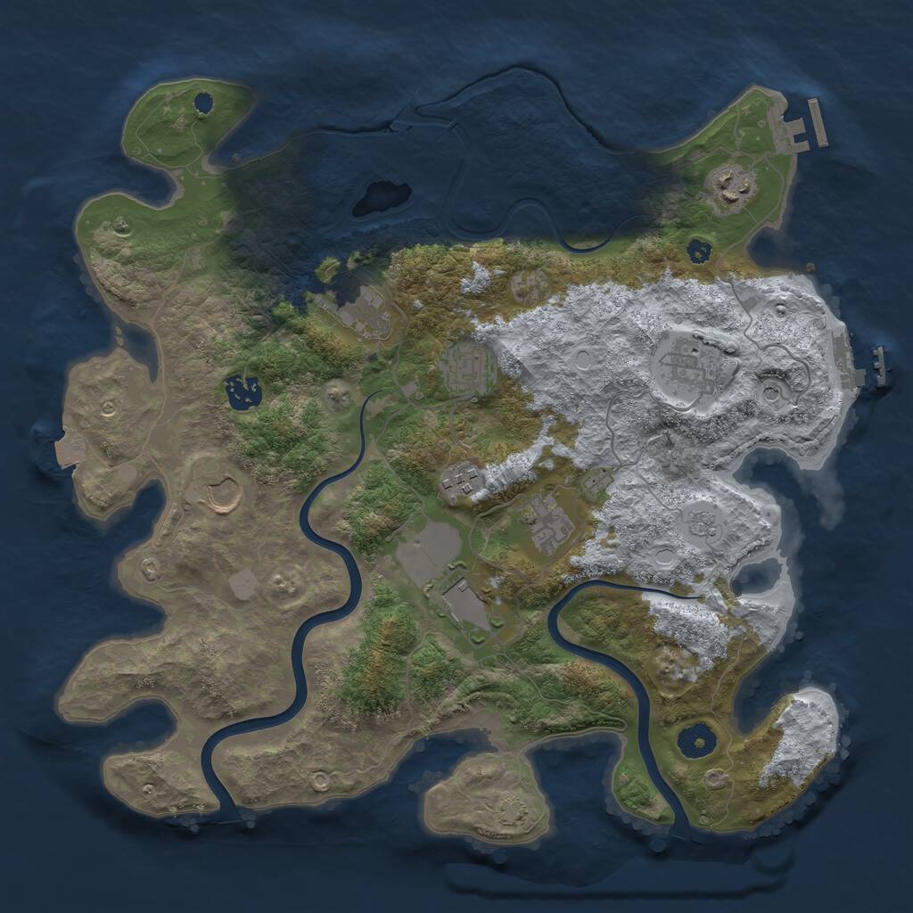 Rust Map: Procedural Map, Size: 3750, Seed: 218897326, 15 Monuments