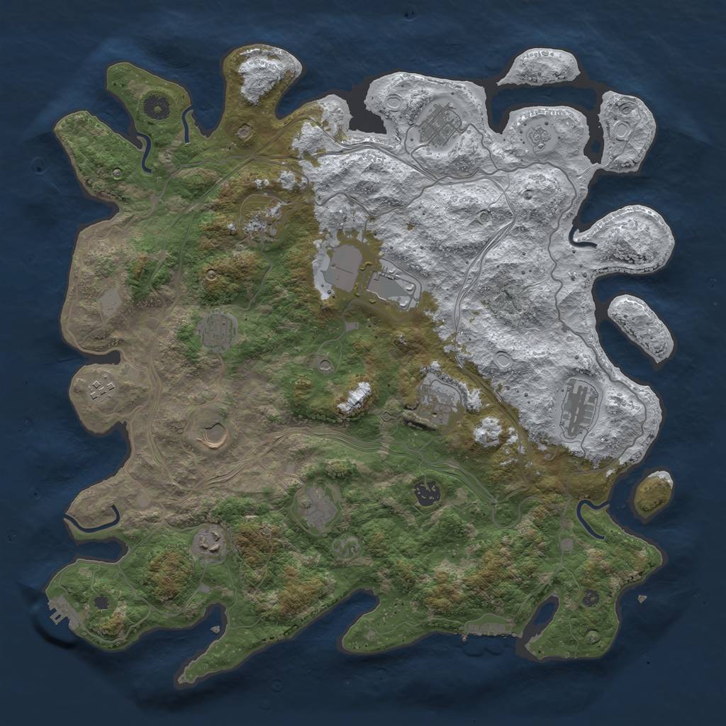 Rust Map: Procedural Map, Size: 4250, Seed: 1384609739, 20 Monuments