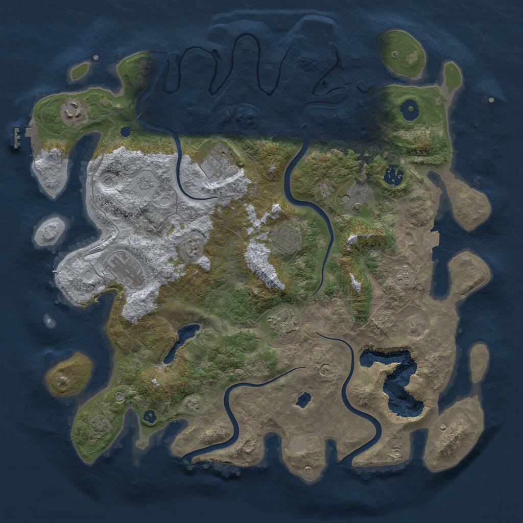 Rust Map: Procedural Map, Size: 4000, Seed: 288928031, 14 Monuments