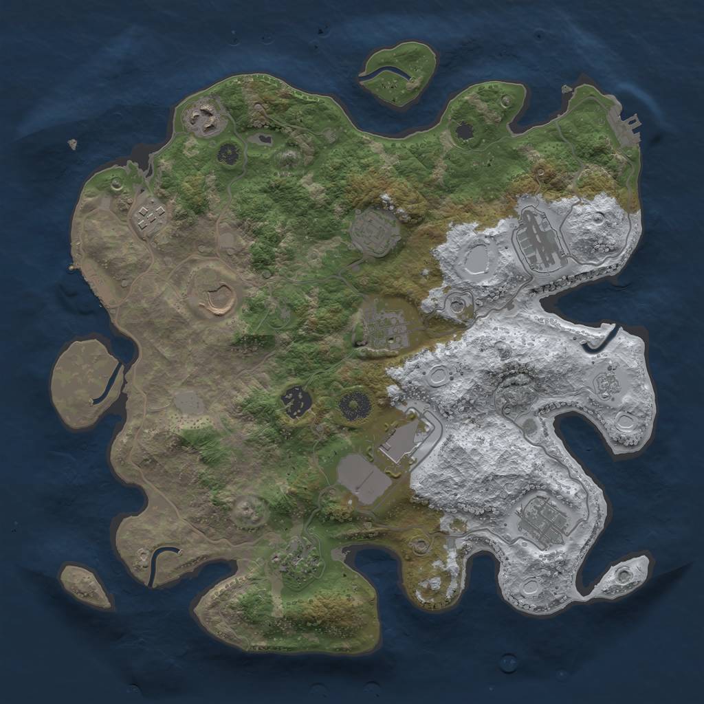 Rust Map: Procedural Map, Size: 3500, Seed: 1979272654, 19 Monuments