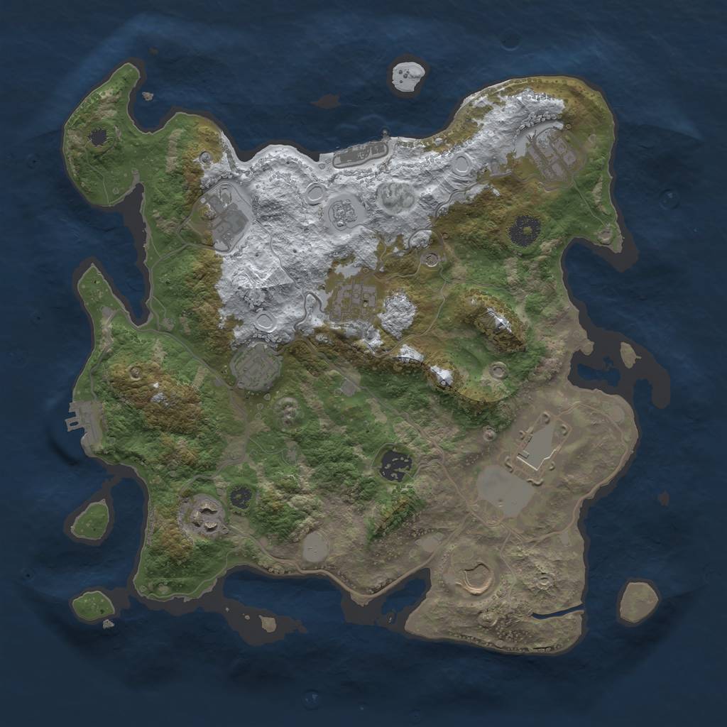 Rust Map: Procedural Map, Size: 3500, Seed: 1637139892, 17 Monuments