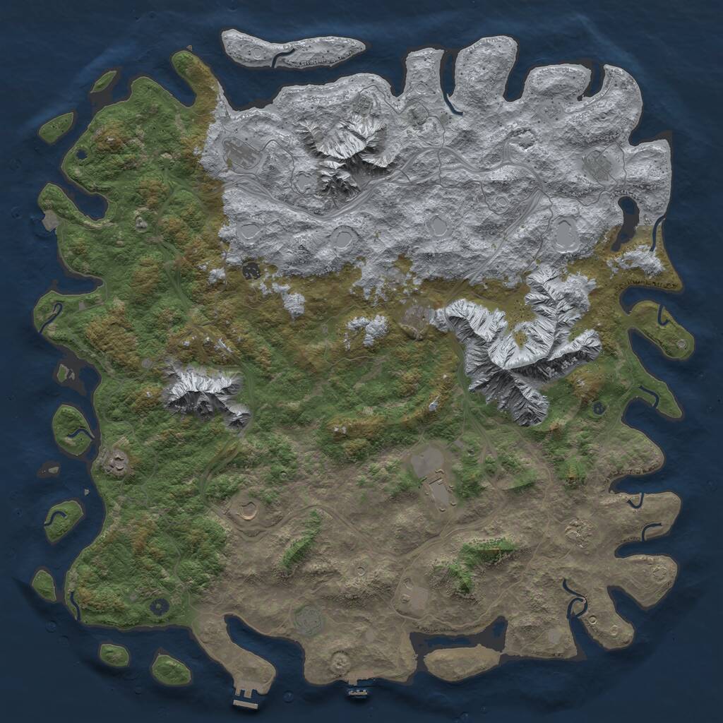 Rust Map: Procedural Map, Size: 6000, Seed: 25706795, 17 Monuments