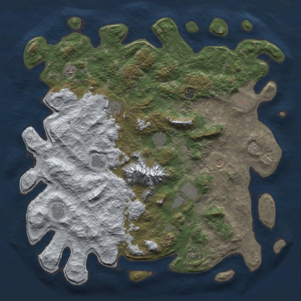 Rust Map: Barren, Size: 5000, Seed: 1248027591, 14 Monuments