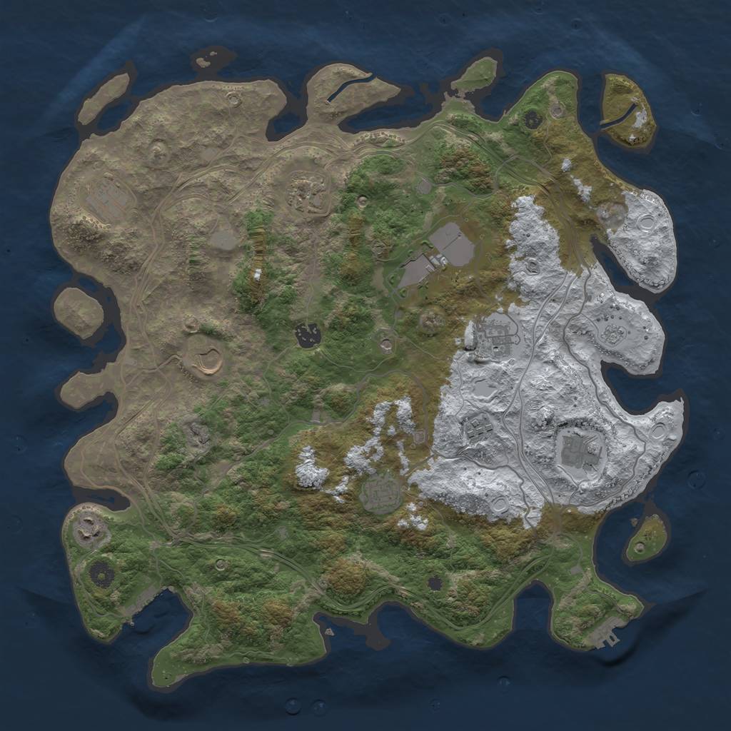 Rust Map: Procedural Map, Size: 4250, Seed: 172115262, 19 Monuments