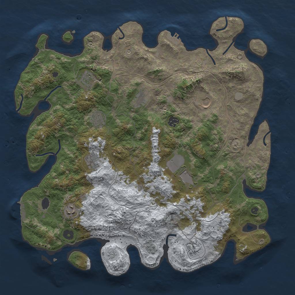 Rust Map: Procedural Map, Size: 4250, Seed: 1007544444, 19 Monuments