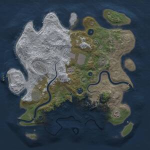 Thumbnail Rust Map: Procedural Map, Size: 3600, Seed: 21, 13 Monuments