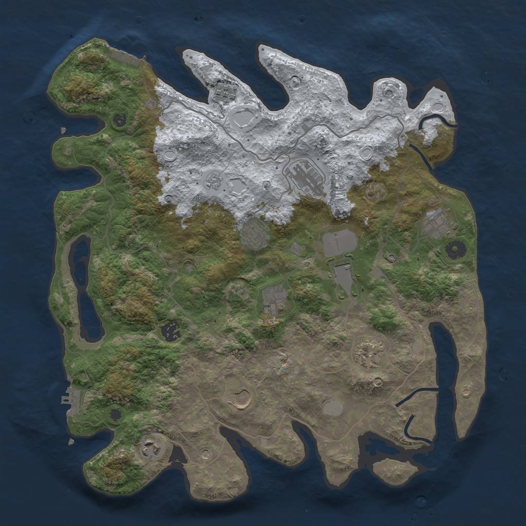 Rust Map: Procedural Map, Size: 4000, Seed: 99375966, 19 Monuments