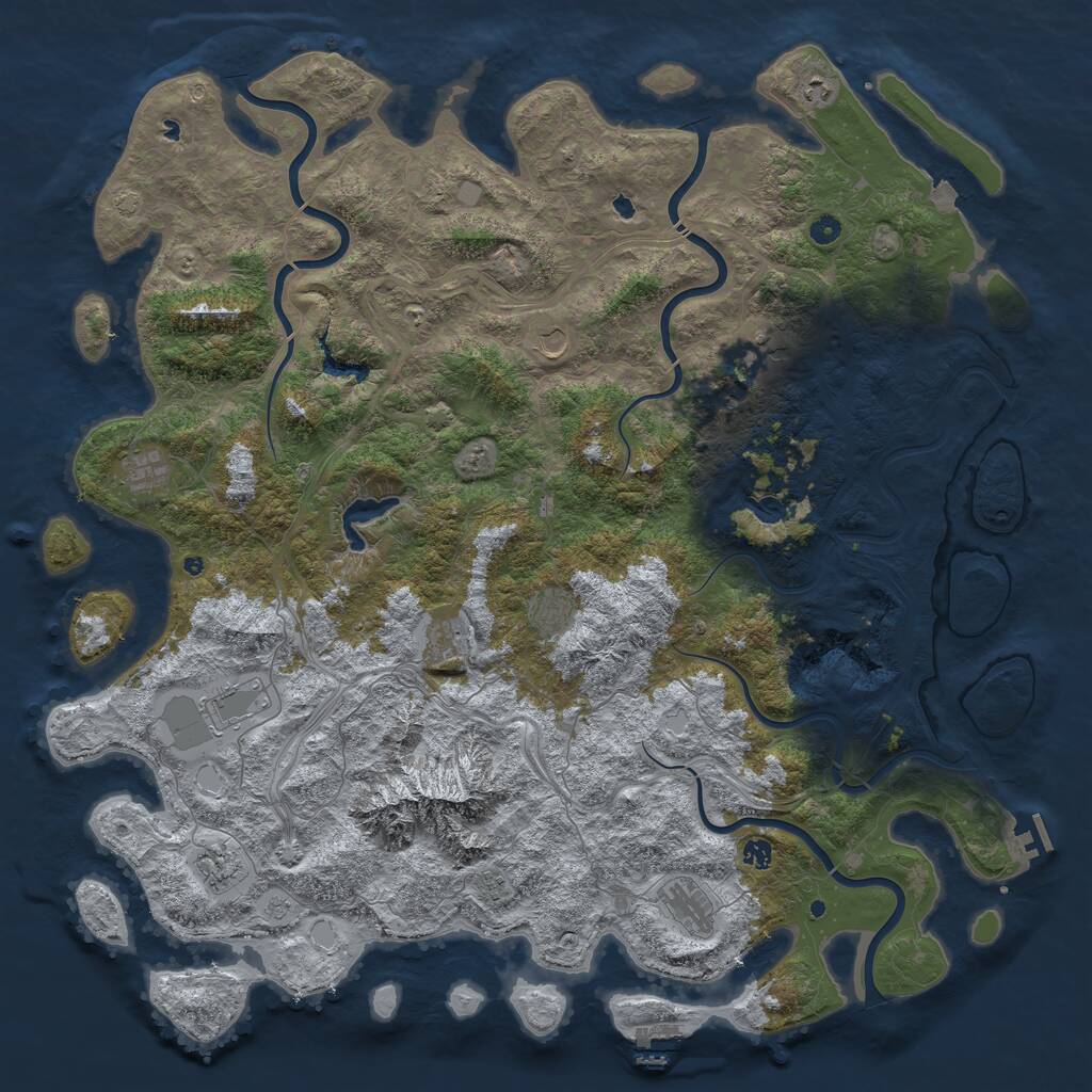 Rust Map: Procedural Map, Size: 5500, Seed: 11893411, 17 Monuments