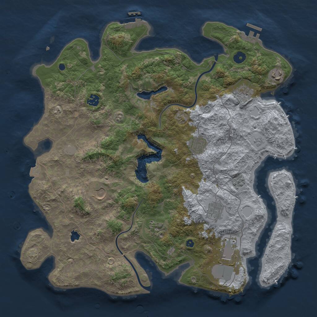 Rust Map: Procedural Map, Size: 4000, Seed: 8690047, 15 Monuments
