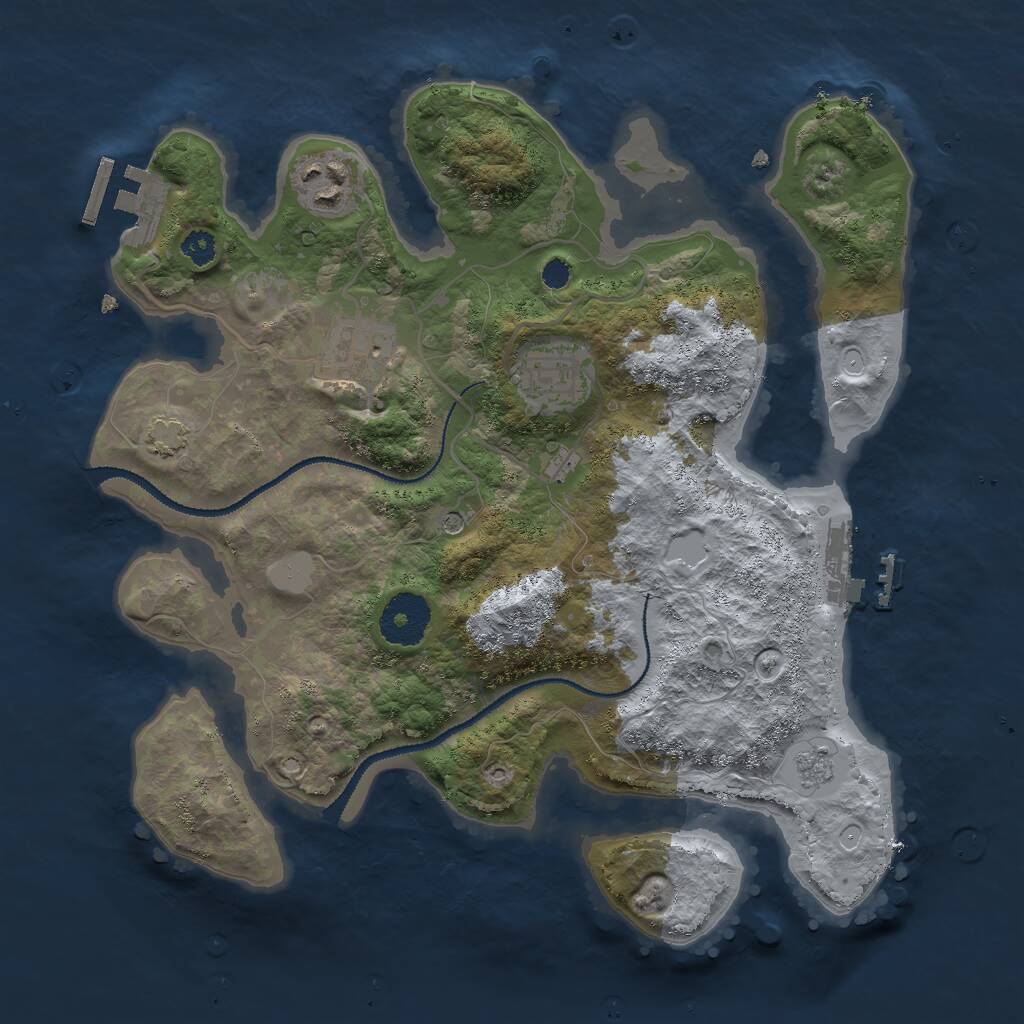 Rust Map: Procedural Map, Size: 3000, Seed: 716784718, 9 Monuments