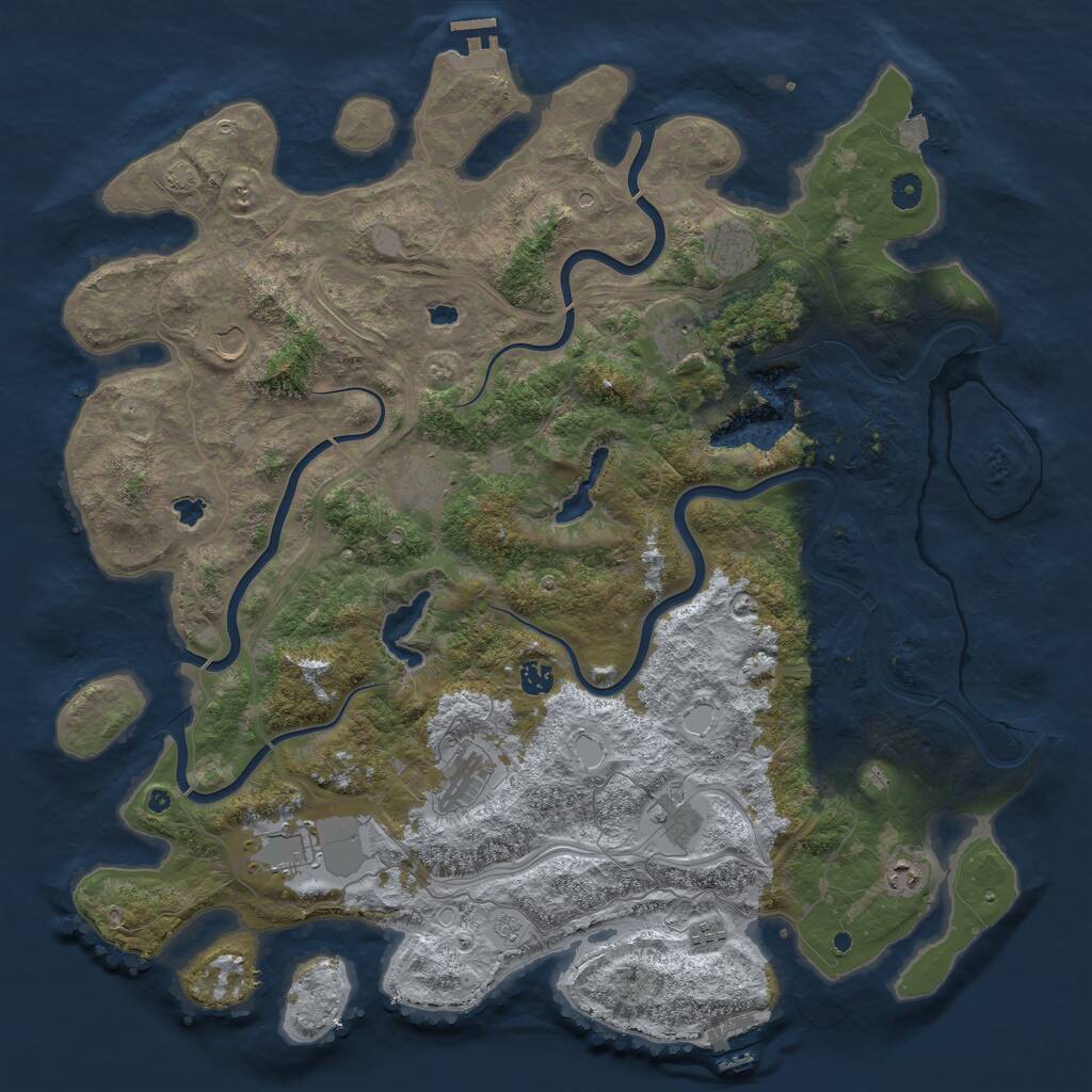 Rust Map: Procedural Map, Size: 4800, Seed: 413576093, 16 Monuments