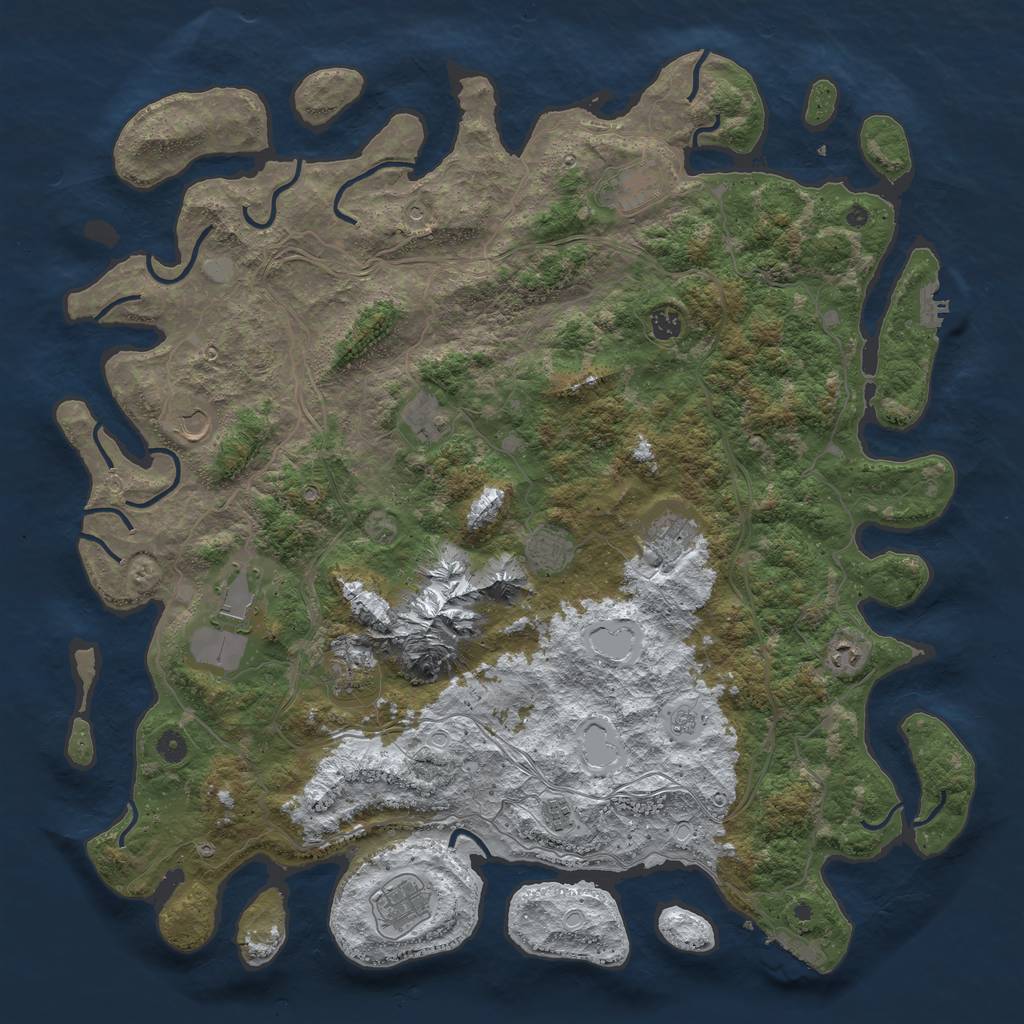 Rust Map: Procedural Map, Size: 5000, Seed: 452352, 20 Monuments