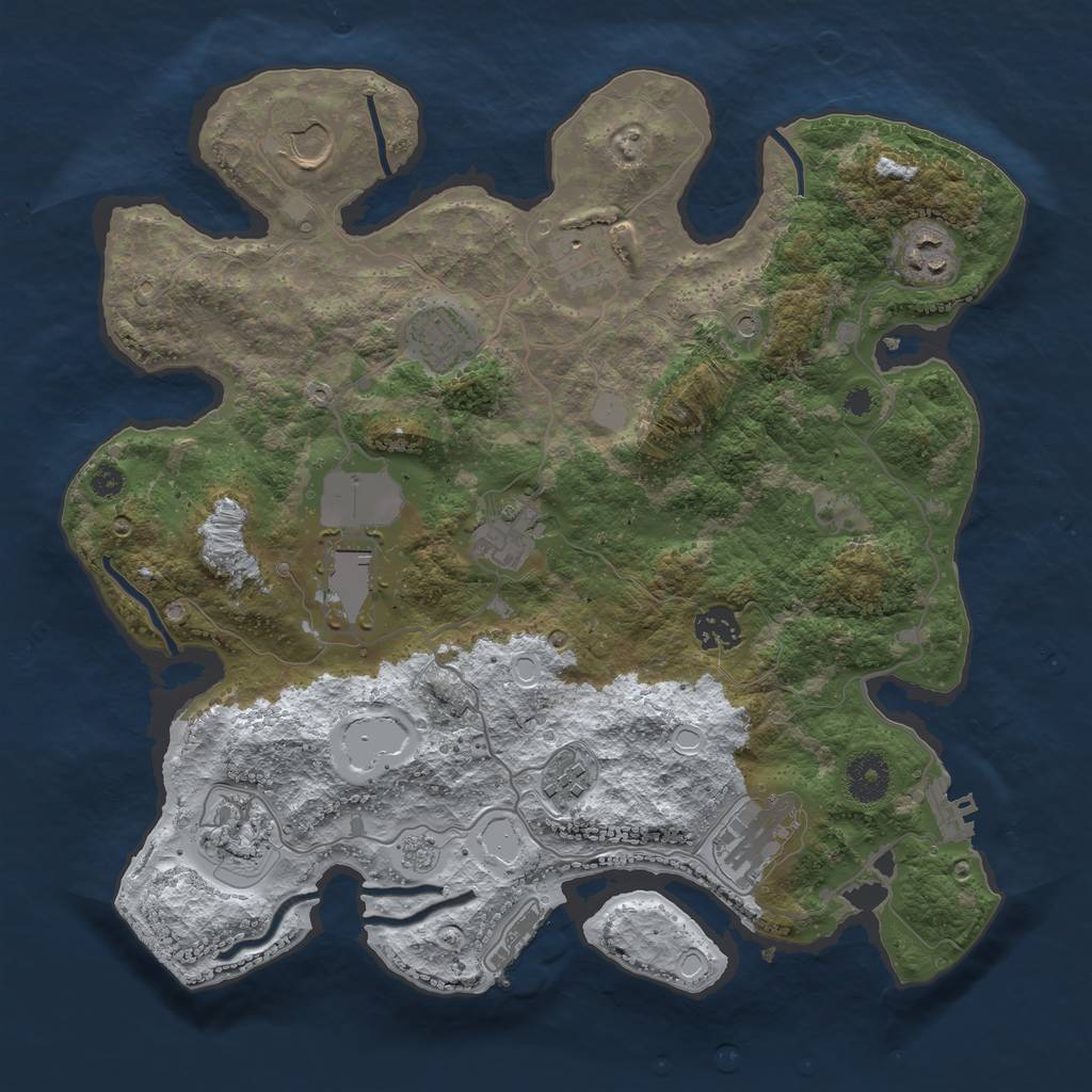 Rust Map: Procedural Map, Size: 3550, Seed: 1958515920, 19 Monuments