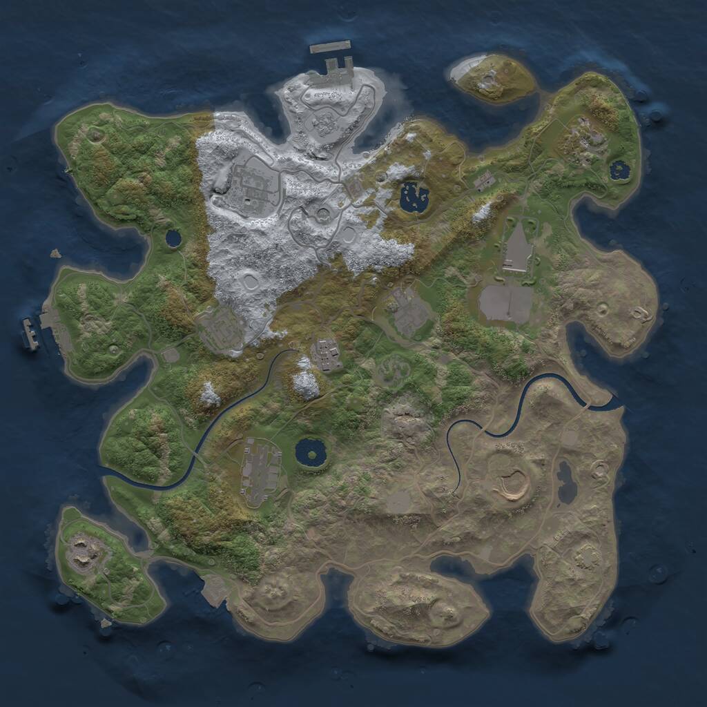 Rust Map: Procedural Map, Size: 3500, Seed: 1879928146, 16 Monuments