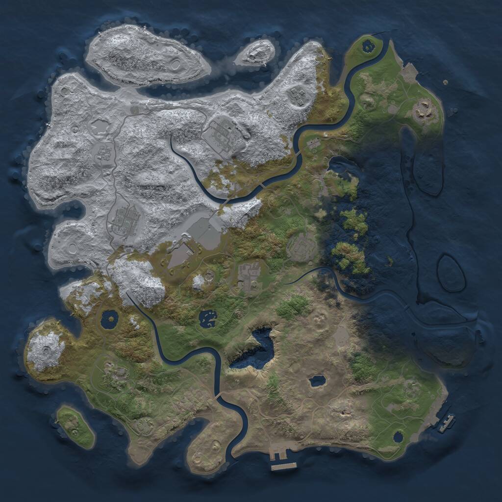 Rust Map: Procedural Map, Size: 4000, Seed: 22524, 15 Monuments