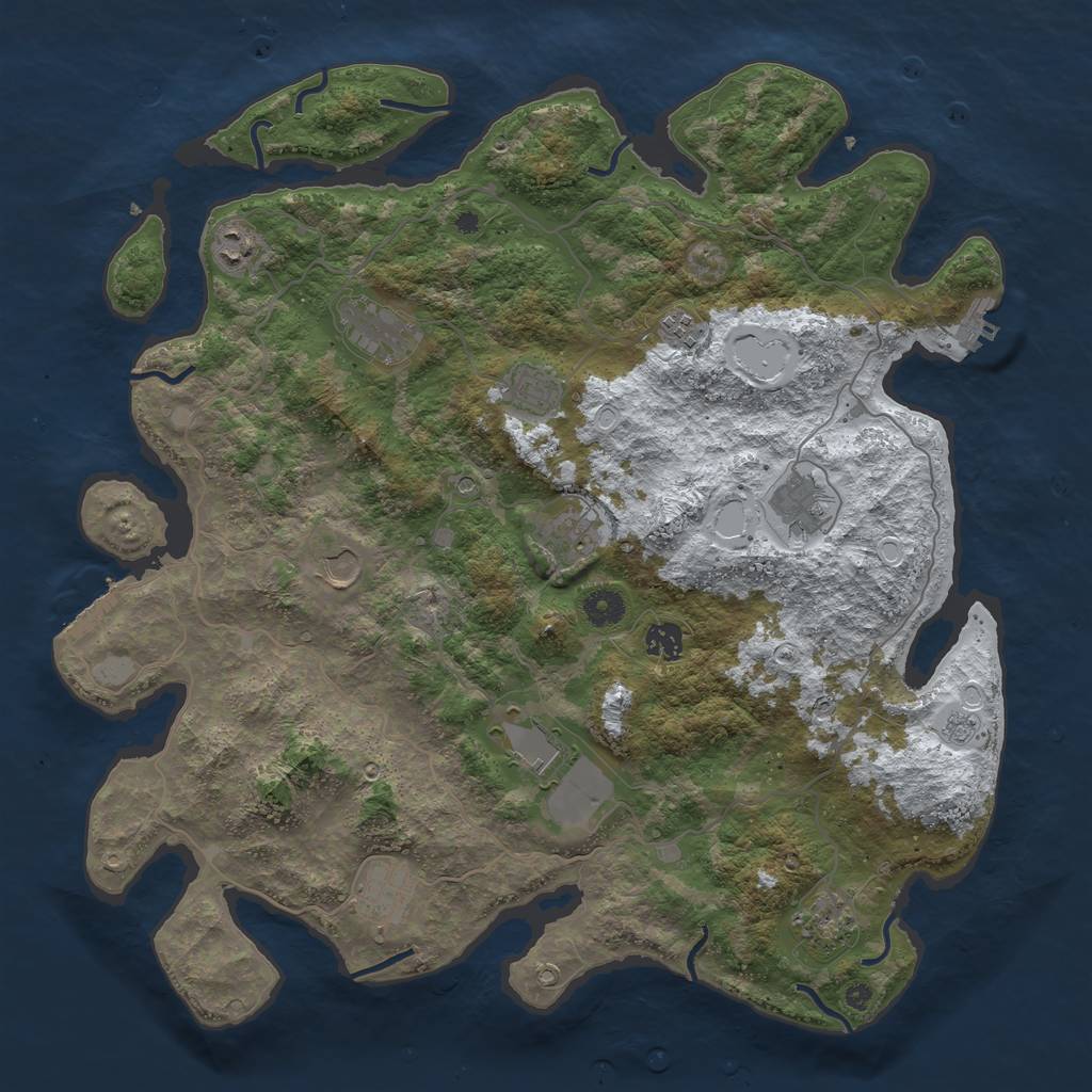 Rust Map: Procedural Map, Size: 4200, Seed: 1111, 20 Monuments
