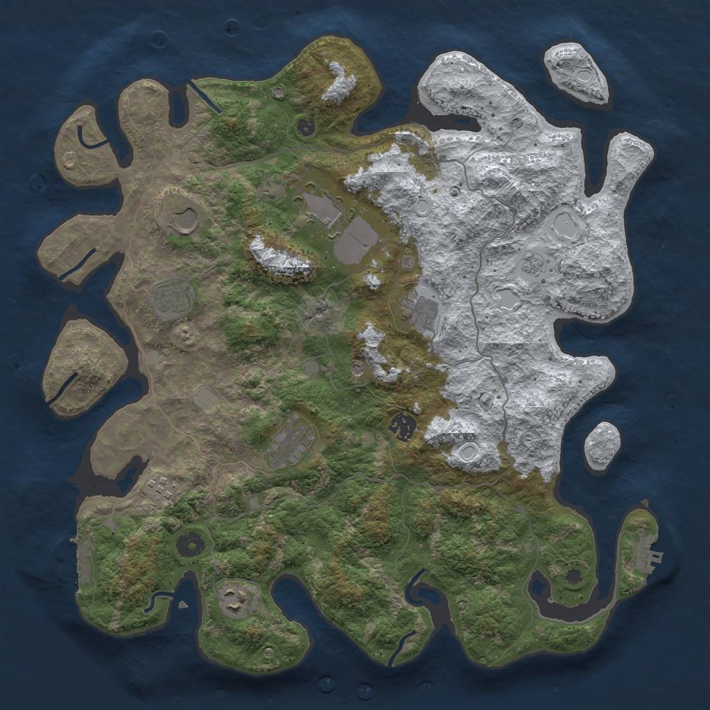 Rust Map: Procedural Map, Size: 4000, Seed: 2022060291, 17 Monuments