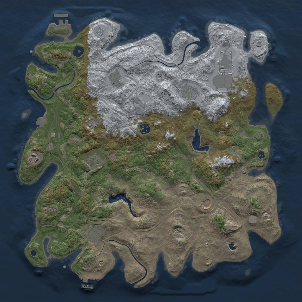 Rust Map: Procedural Map, Size: 4250, Seed: 1247091678, 15 Monuments