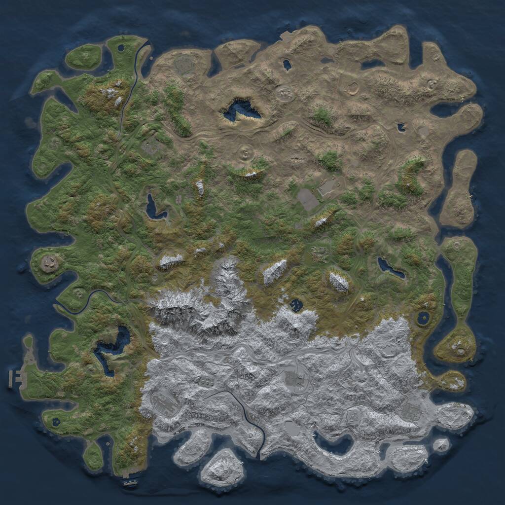 Rust Map: Procedural Map, Size: 6000, Seed: 12891233, 17 Monuments