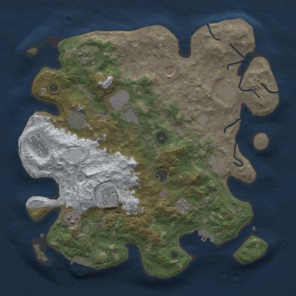 Rust Map: Procedural Map, Size: 3750, Seed: 1962527914, 19 Monuments