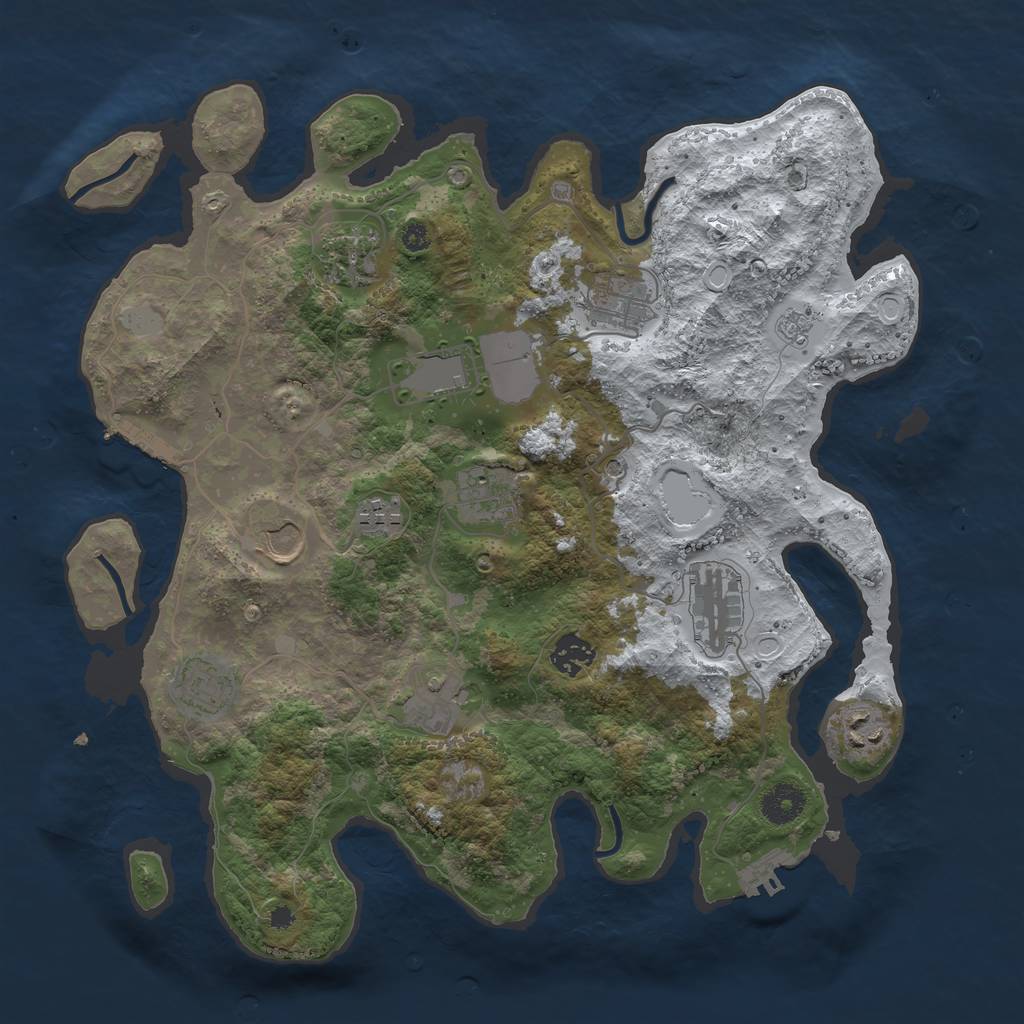 Rust Map: Procedural Map, Size: 3700, Seed: 811627596, 20 Monuments