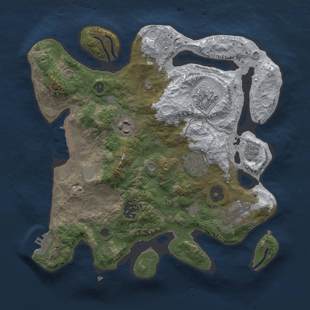 Rust Map: Procedural Map, Size: 3000, Seed: 541465464, 15 Monuments