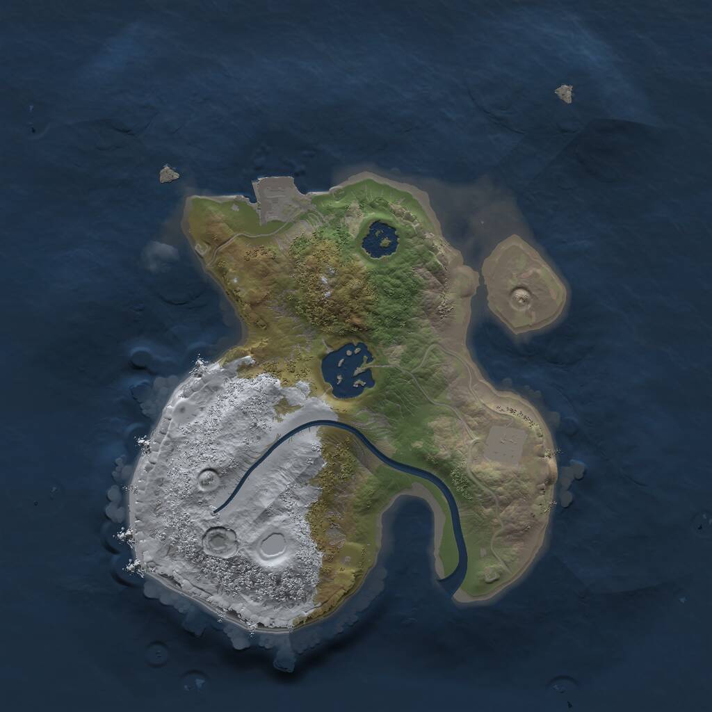 Rust Map: Procedural Map, Size: 2000, Seed: 20844, 2 Monuments