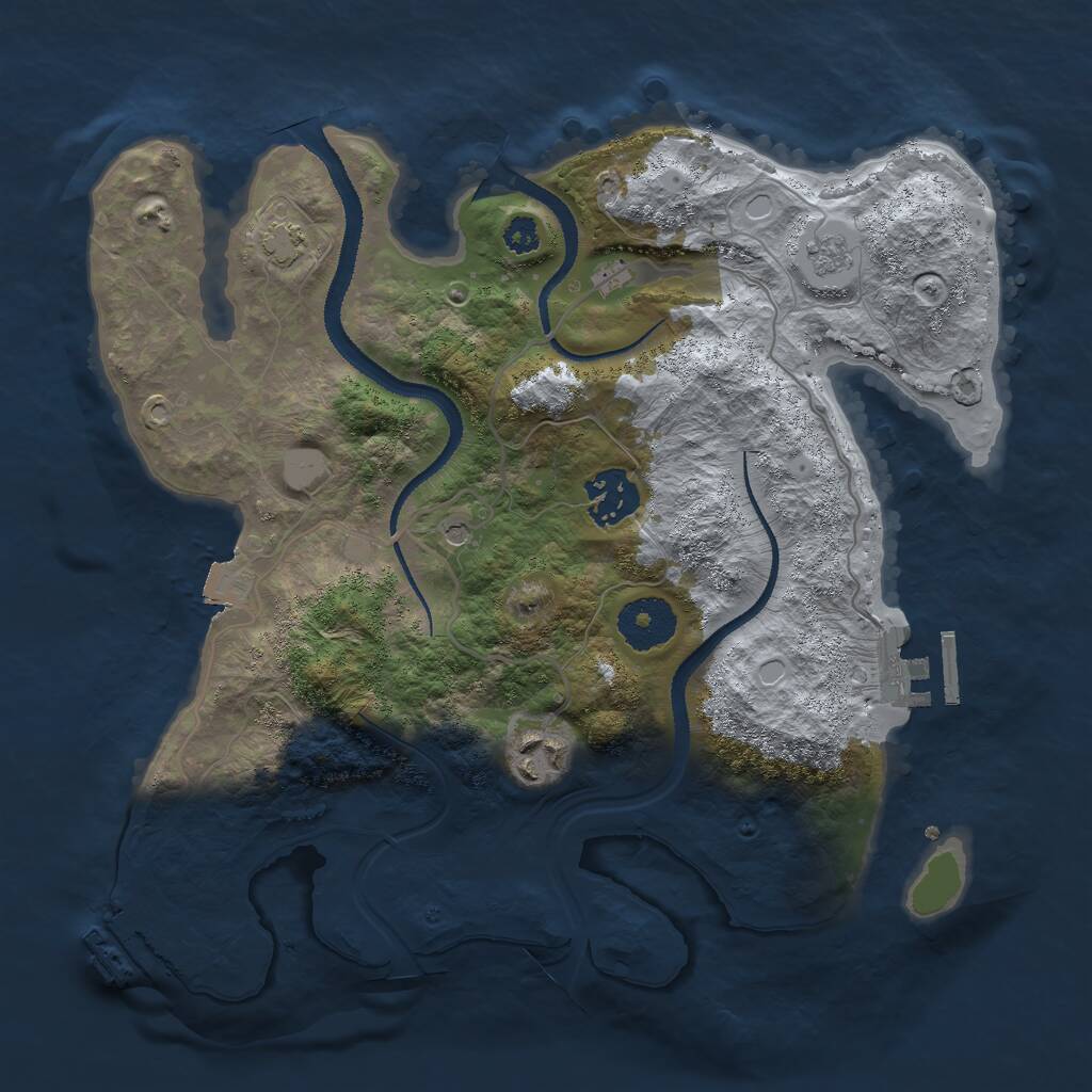 Rust Map: Procedural Map, Size: 3000, Seed: 986458, 8 Monuments