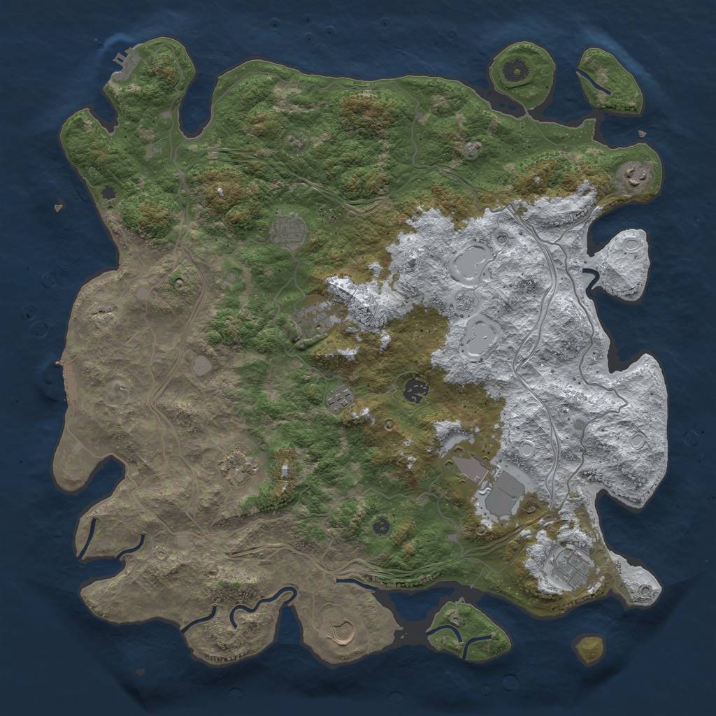 Rust Map: Procedural Map, Size: 4500, Seed: 396290927, 18 Monuments