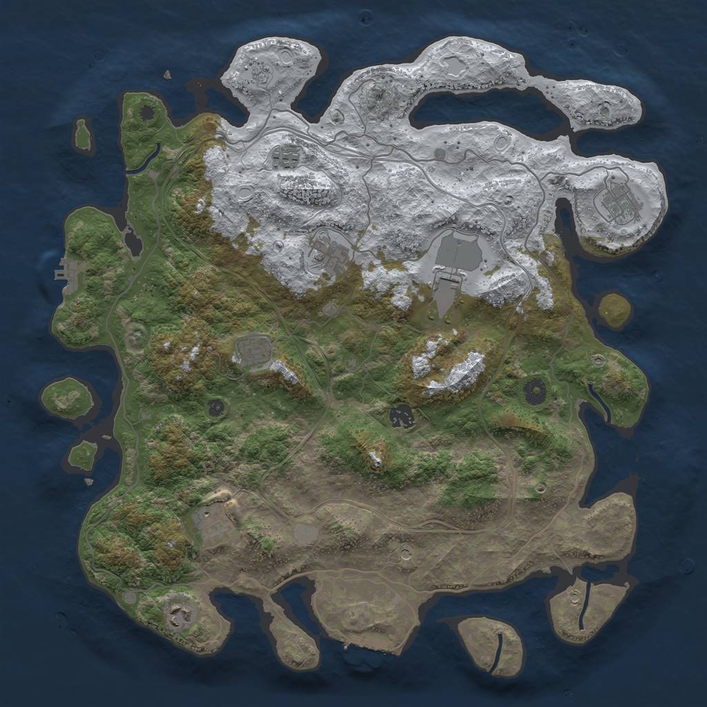 Rust Map: Procedural Map, Size: 4250, Seed: 32340, 17 Monuments
