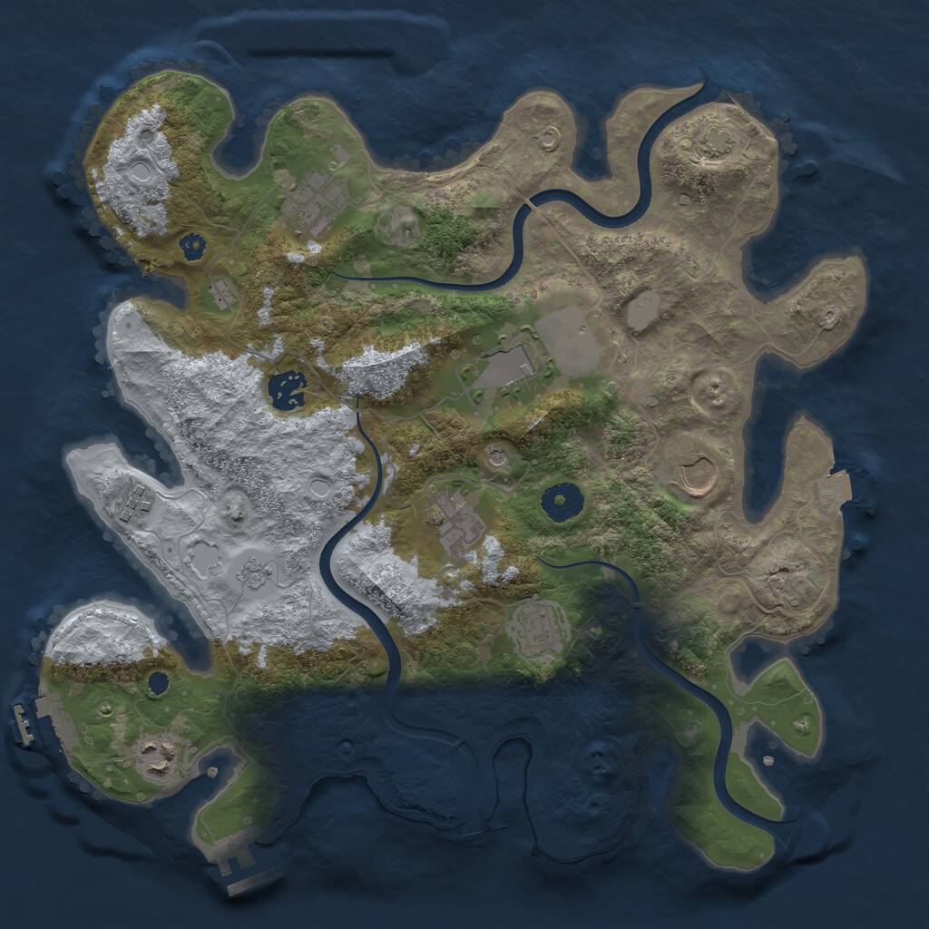Rust Map: Procedural Map, Size: 3500, Seed: 2132013810, 14 Monuments