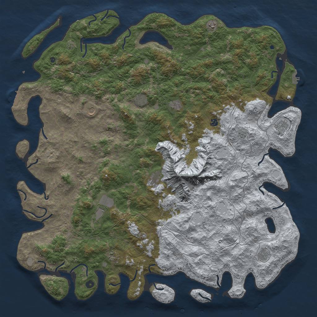 Rust Map: Procedural Map, Size: 6000, Seed: 1719752855, 20 Monuments