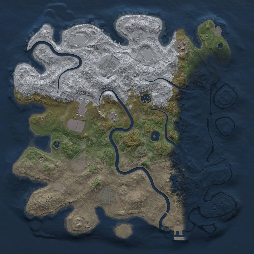 Rust Map: Procedural Map, Size: 3900, Seed: 481851, 12 Monuments