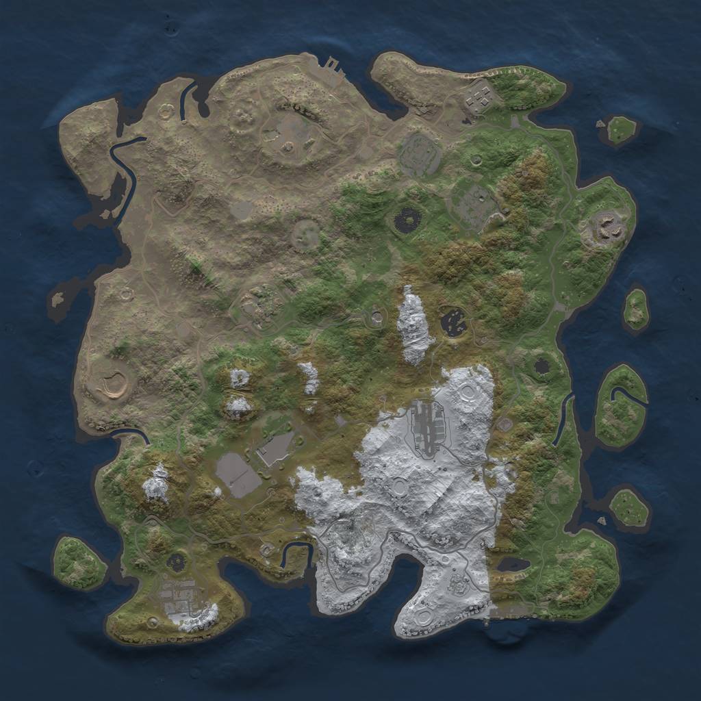 Rust Map: Procedural Map, Size: 4000, Seed: 1577959075, 20 Monuments