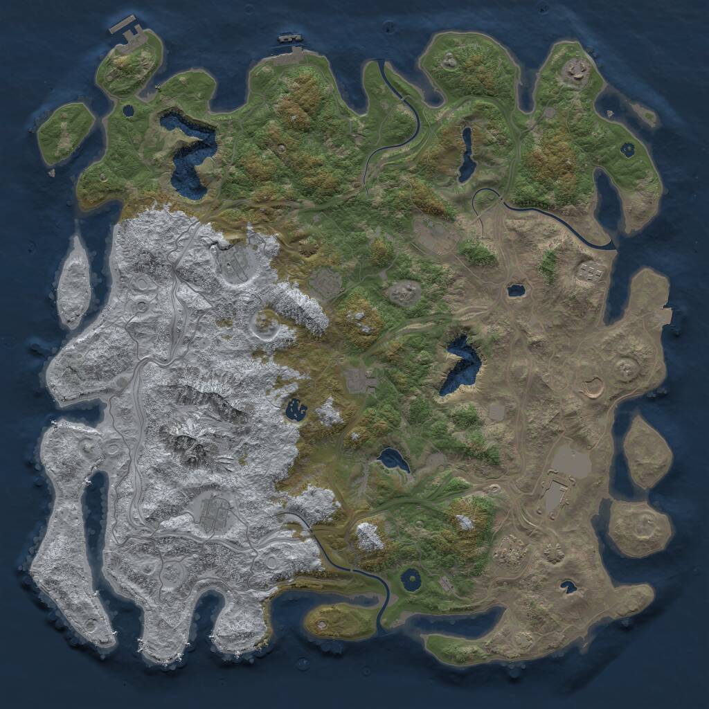 Rust Map: Procedural Map, Size: 5000, Seed: 5463469, 17 Monuments