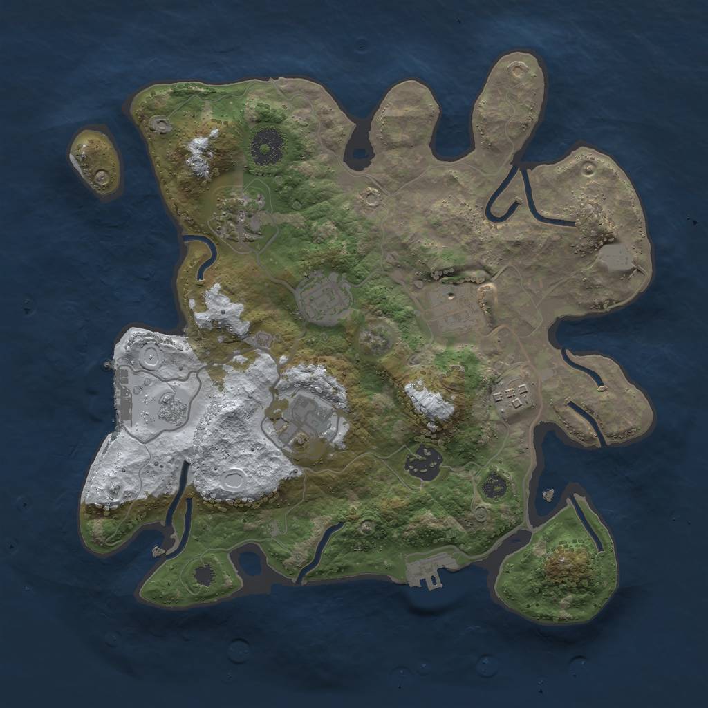 Rust Map: Procedural Map, Size: 3000, Seed: 1319400433, 14 Monuments