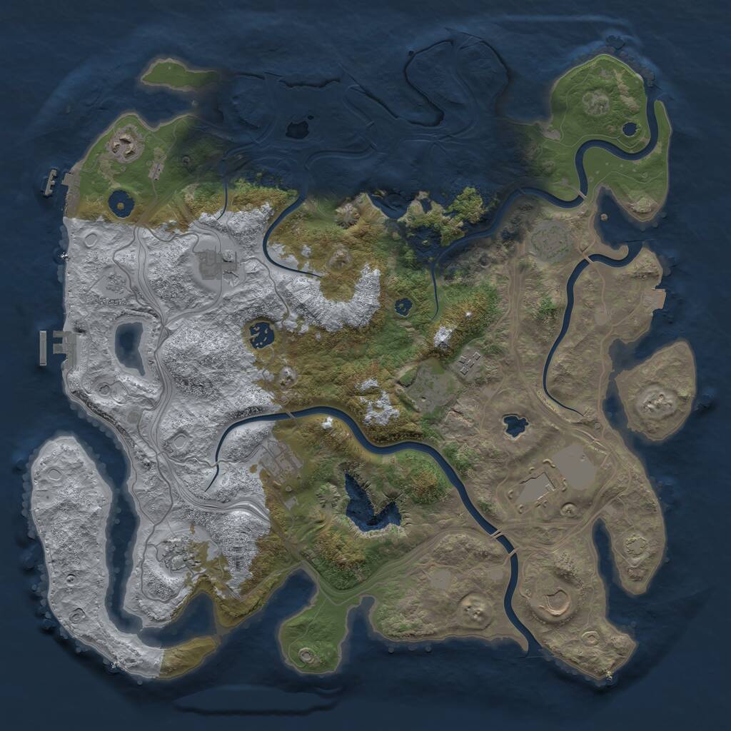 Rust Map: Procedural Map, Size: 4250, Seed: 24475, 16 Monuments