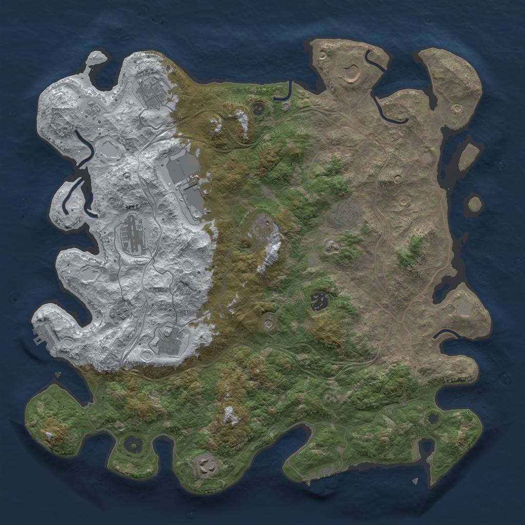 Rust Map: Procedural Map, Size: 4250, Seed: 2053604001, 19 Monuments