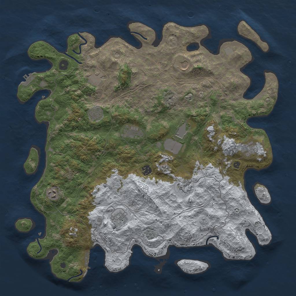 Rust Map: Procedural Map, Size: 4500, Seed: 285212775, 20 Monuments