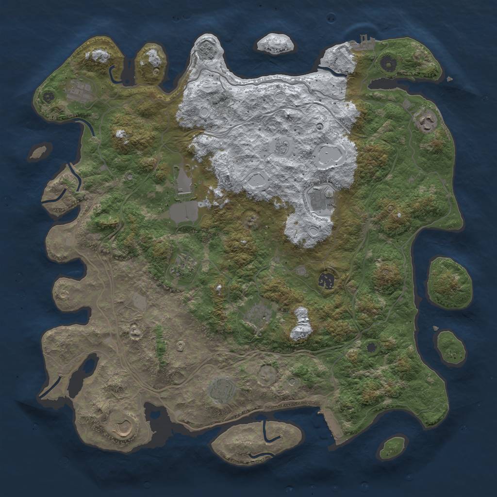 Rust Map: Procedural Map, Size: 4500, Seed: 692296437, 19 Monuments