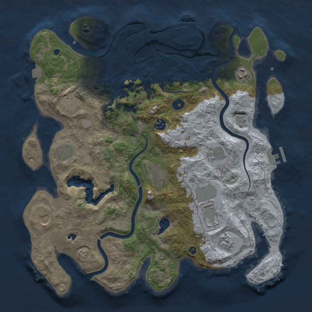 Rust Map: Procedural Map, Size: 4000, Seed: 388495685, 16 Monuments