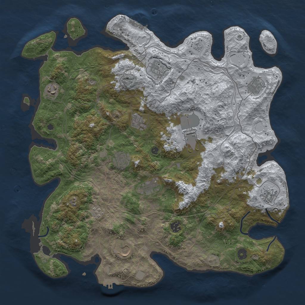 Rust Map: Procedural Map, Size: 4250, Seed: 291633948, 20 Monuments